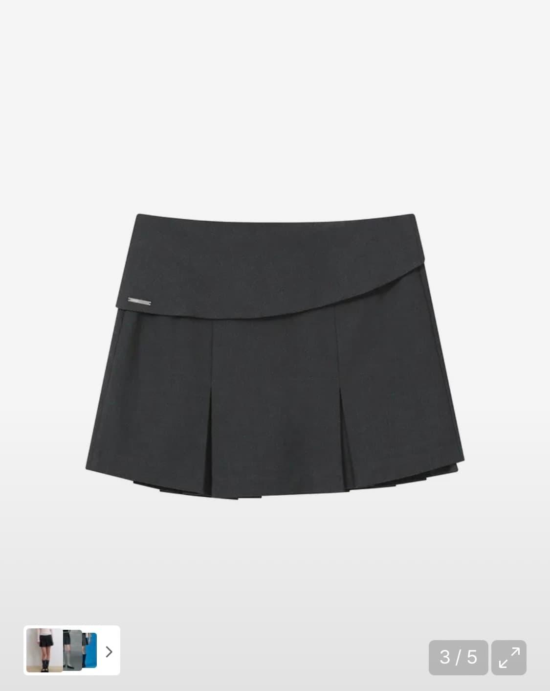 택o) 새상품) 미세키서울 플리츠 랩 미니스커트 차콜 상품이미지3