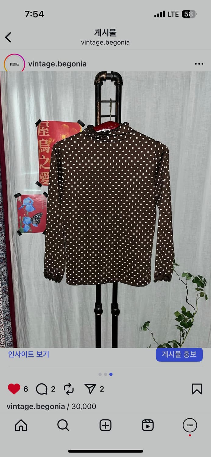 브라운 도트 티셔츠 상품이미지3