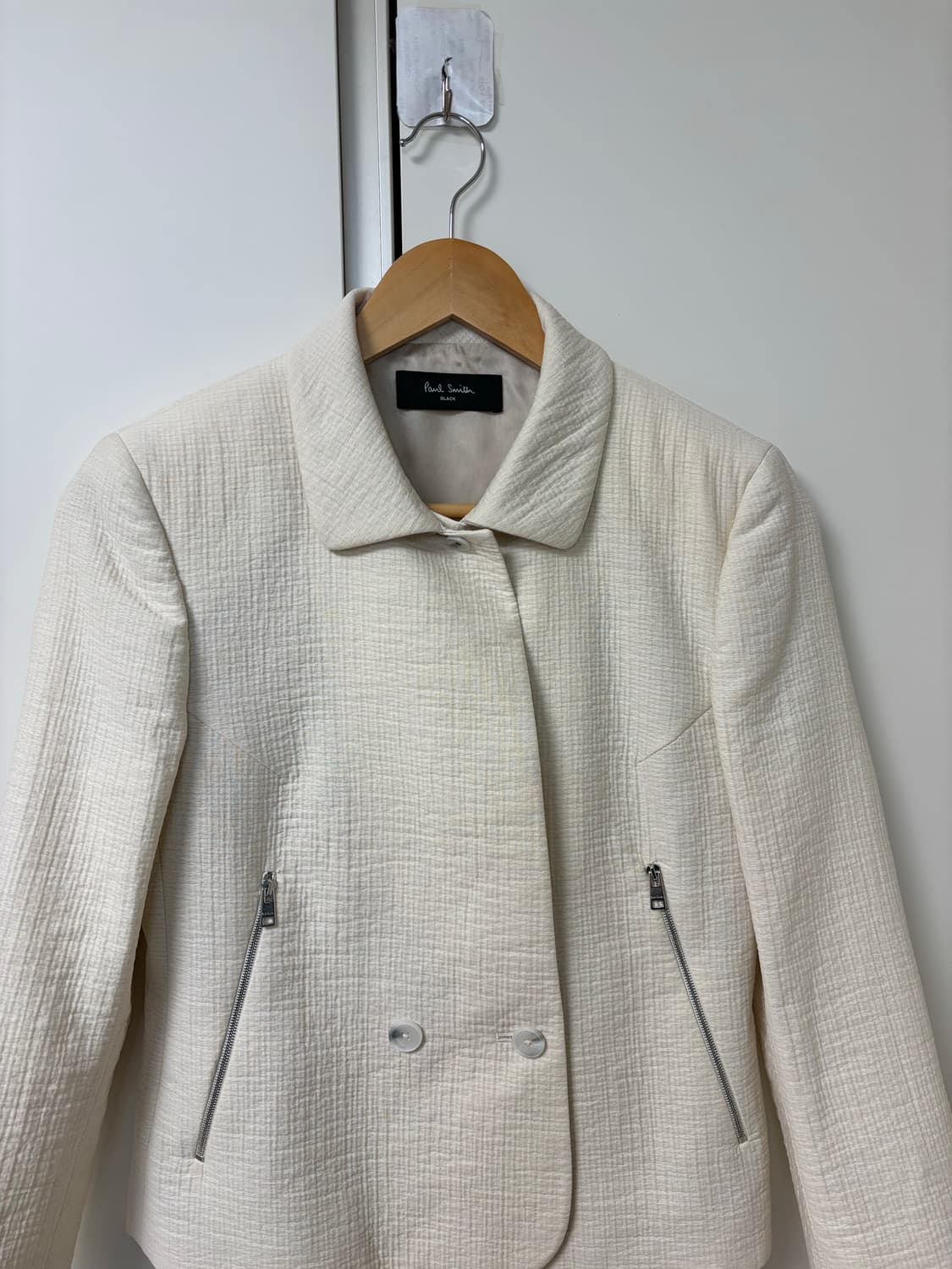 폴스미스 블랙라벨 여성 riri지퍼 더블패턴 자켓38/55/아이보리상아색 상품이미지2