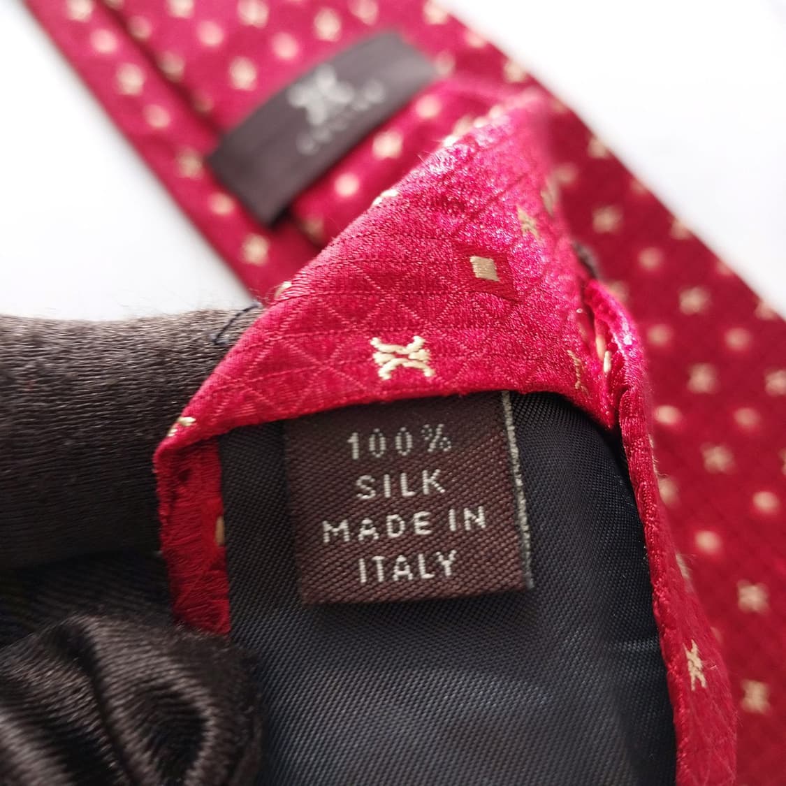셀린느 실크 와인 트리오페 자카드 넥타이 9.2cm A+등급 K1560
 상품이미지10