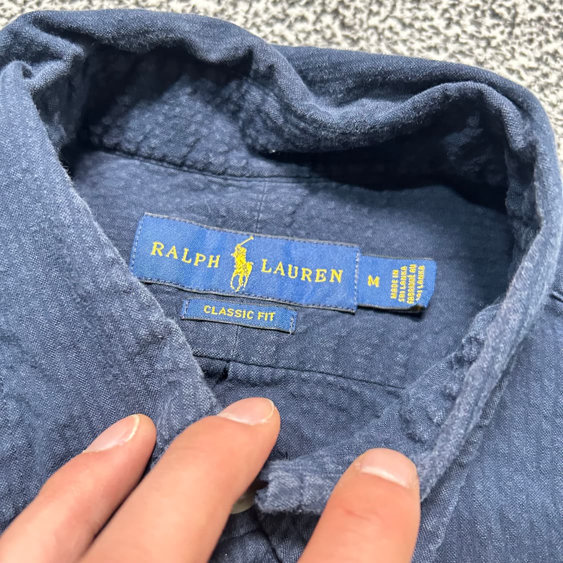 폴로(POLO RalphLauren)네이비 시워서커 반팔 셔츠 상품이미지5