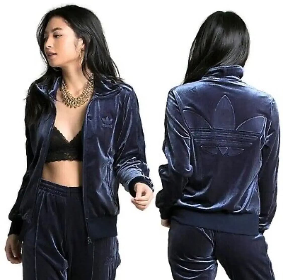 아디다스 럭셔리벨루어 져지 네이비 상품이미지3