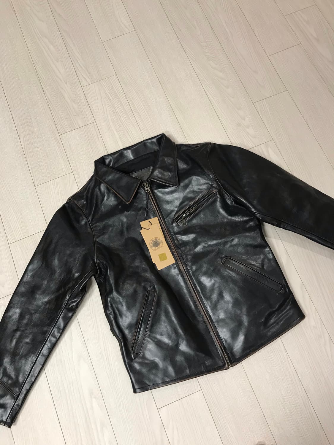 마스터레더 카페레이서 차심 카우하이드 소가죽 가죽 라이더 재킷 상품이미지3