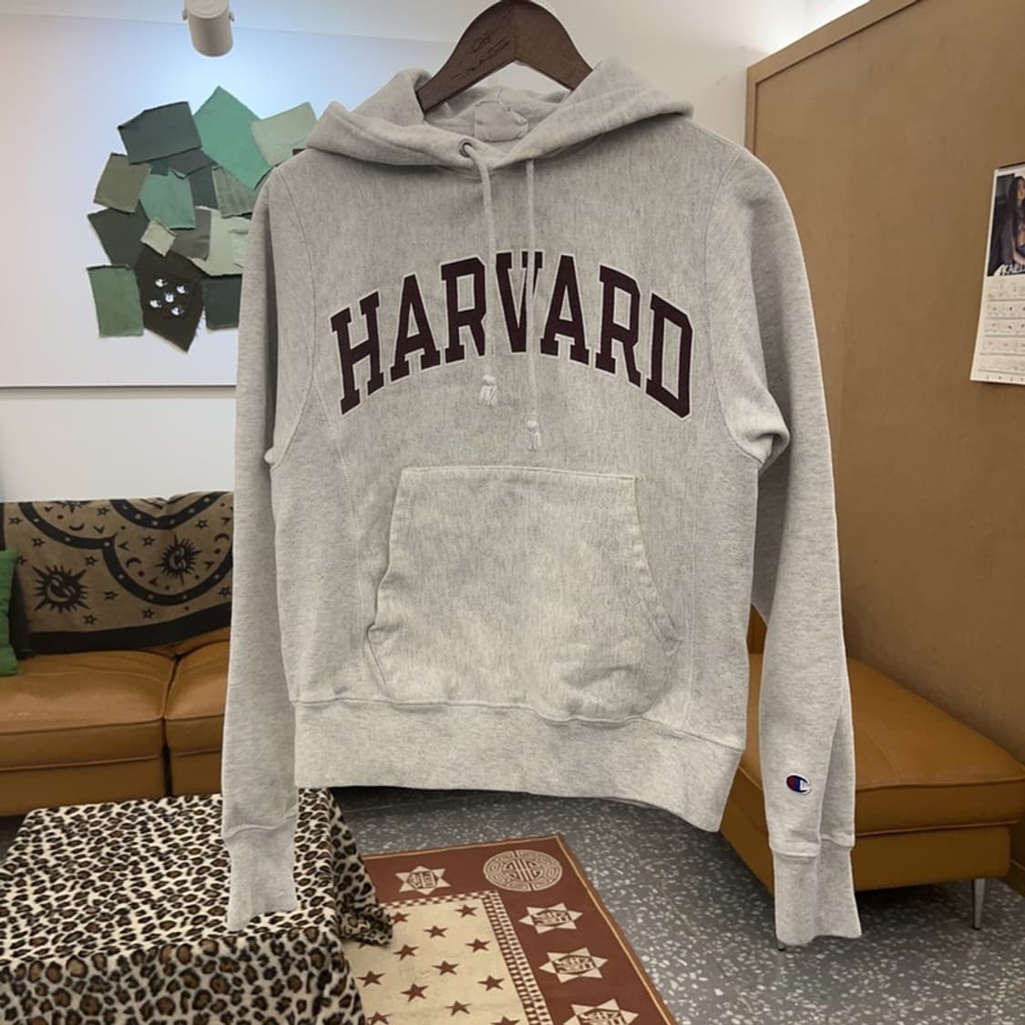 챔피온 올드스쿨 빈티지 캠퍼스 하버드 후드티 XS C09419 상품이미지3