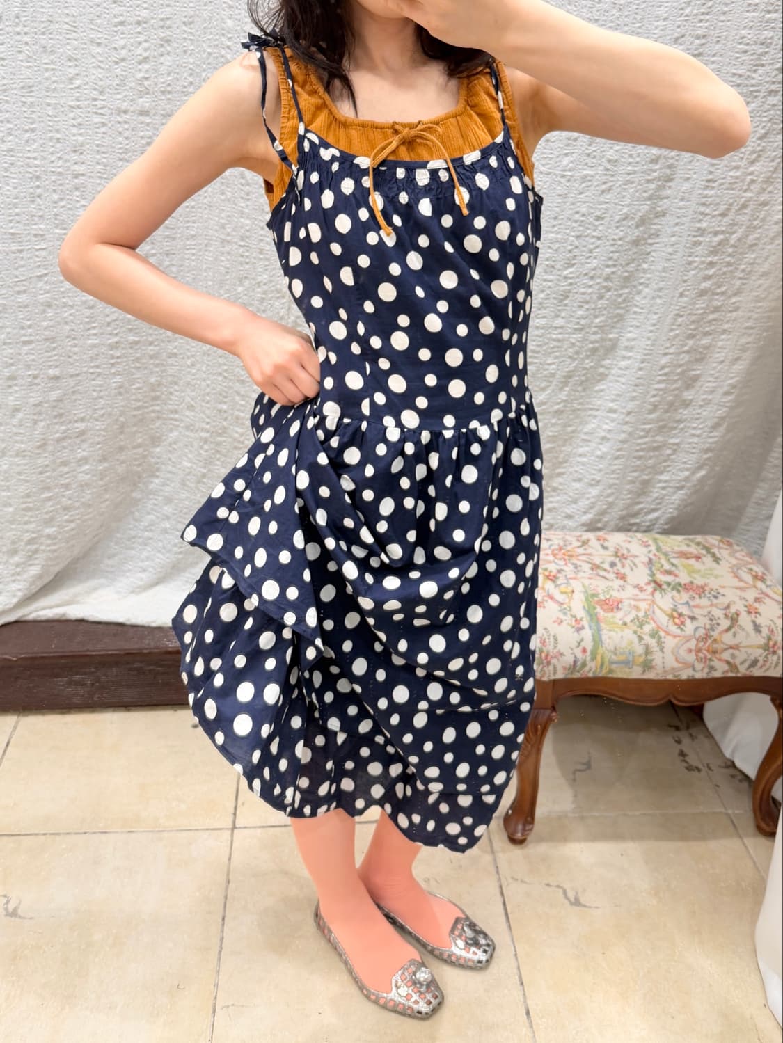 navy polka flare ops 상품이미지1