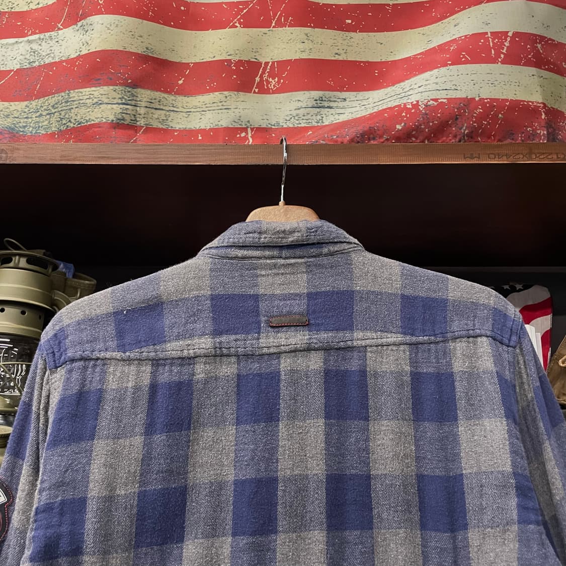 할리데이비슨 모터 사이클 암 패치 로고 멀티체크 포켓 셔츠 상품이미지4