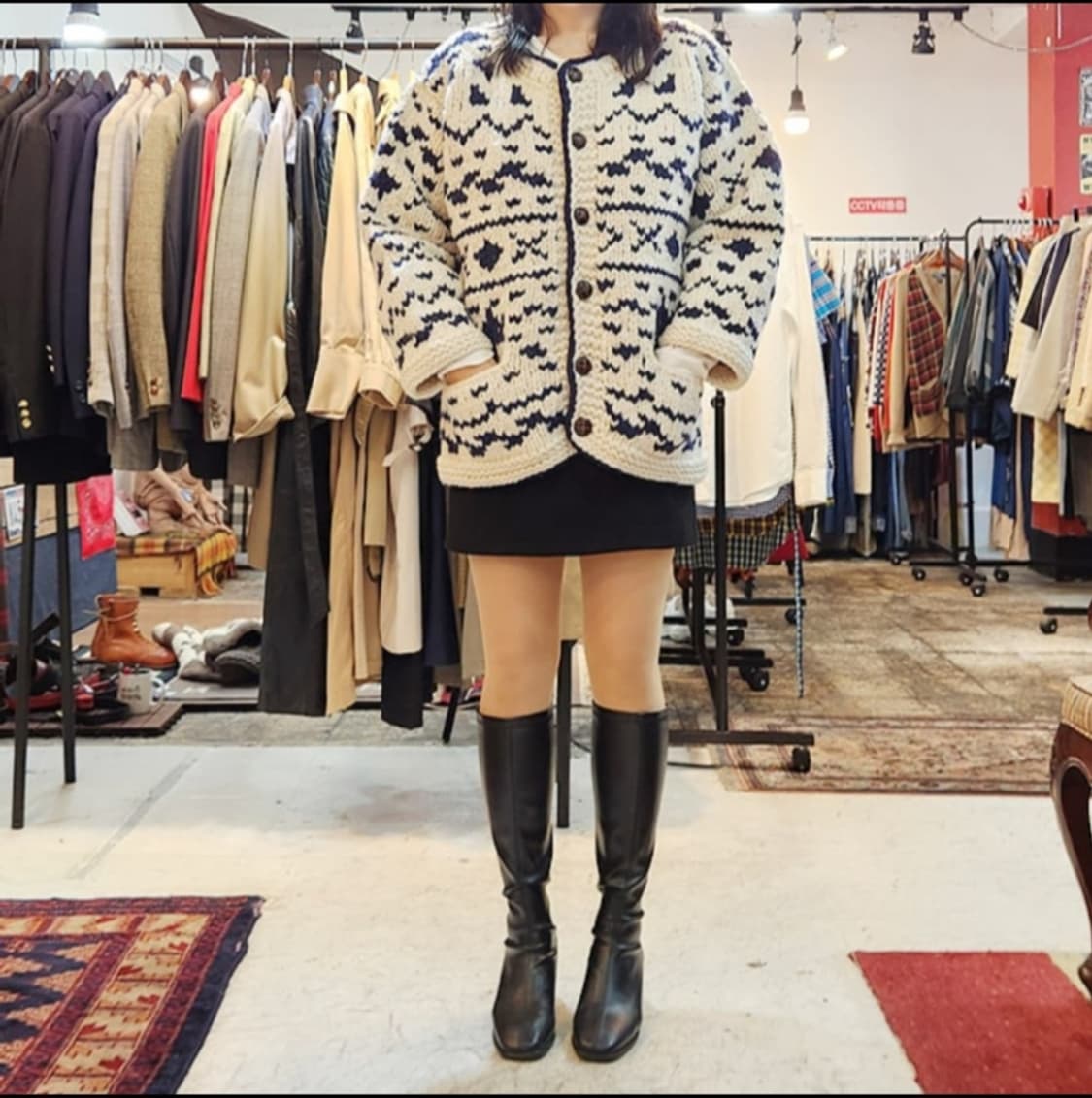 캐나다 핸드메이드 양모 인디언 코위찬 스웨터 cowichan 상품이미지2