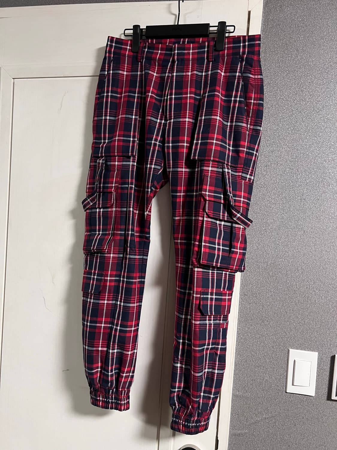 [46] 준지 19ss 런웨이 체크 조거팬츠 상품이미지1