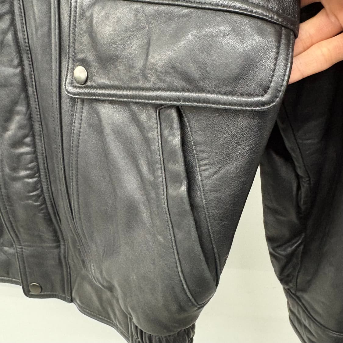 양가죽 블루종 자켓 블랙 남L 상품이미지4