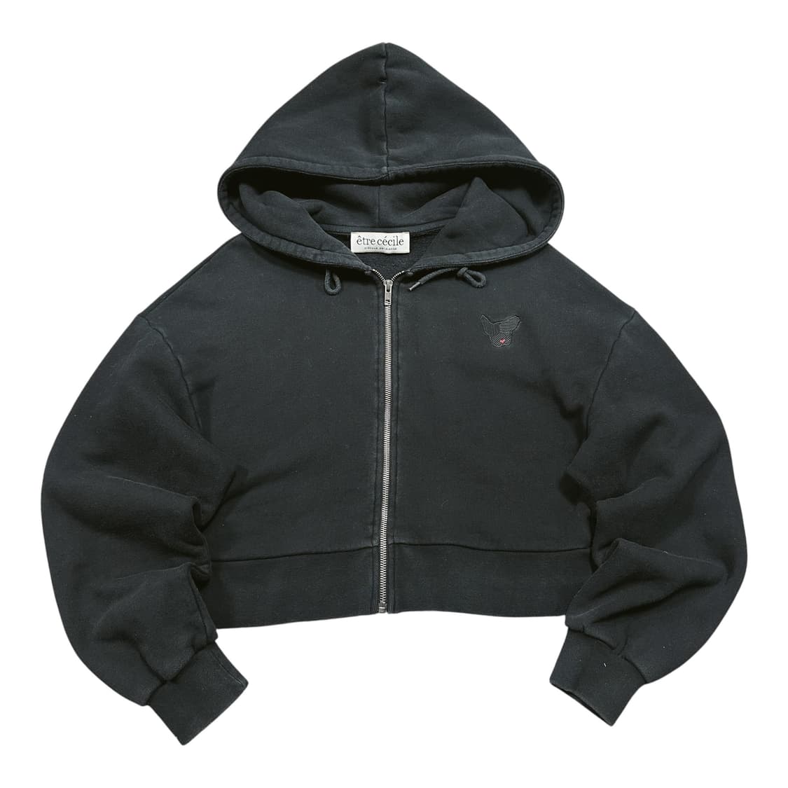 ✨ (바배) 에트레 세실 블랙 크롭 후드 집업 상품이미지2