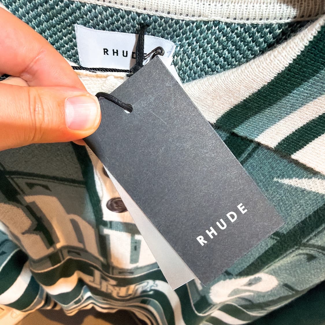 (정품/새상품) RHUDE 루드 남성 캐시미어 럭비 폴로 니트 상품이미지4
