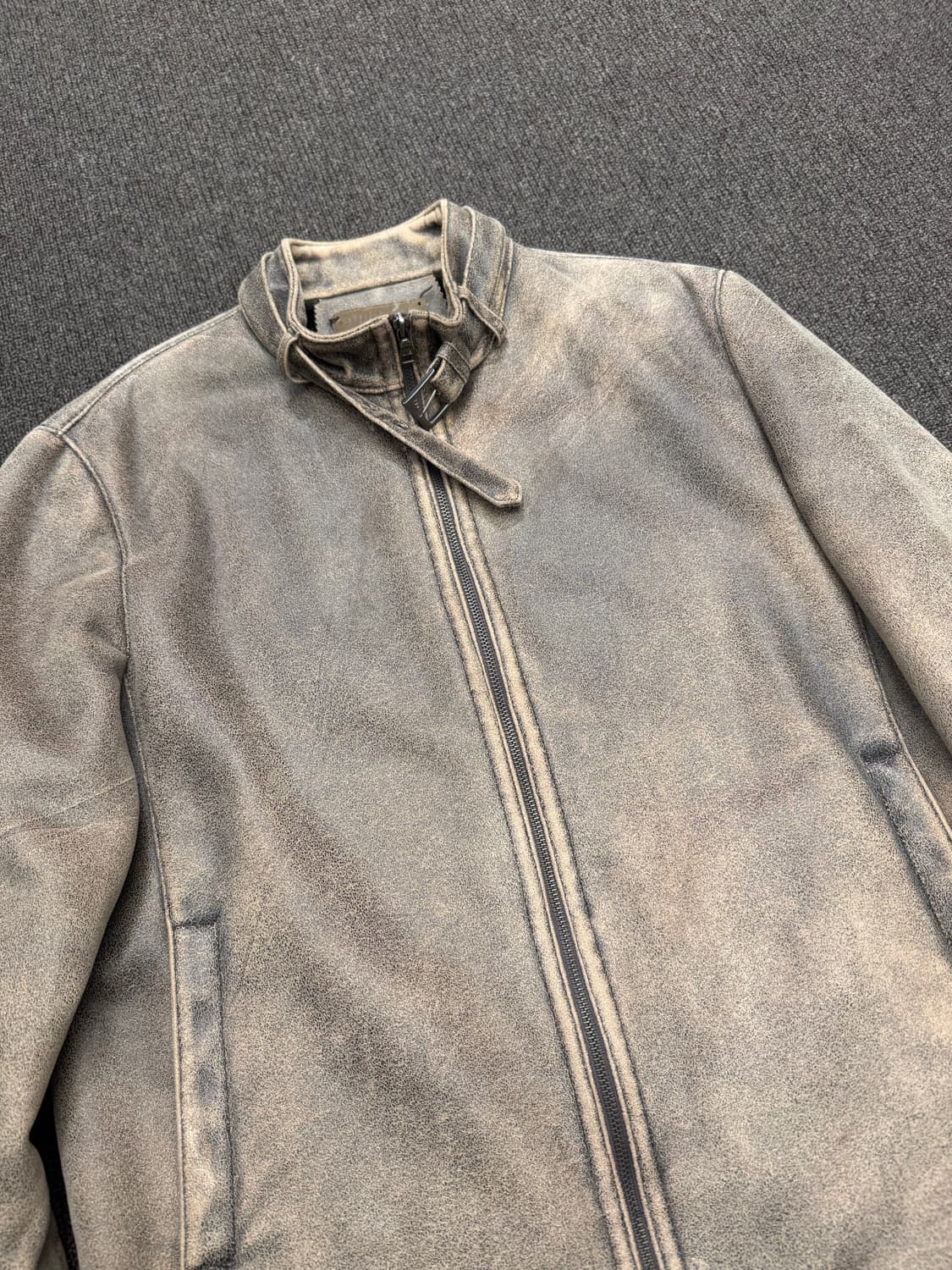 95)Union Bay 빈티지 베이지 레더 자켓(수선) 상품이미지3