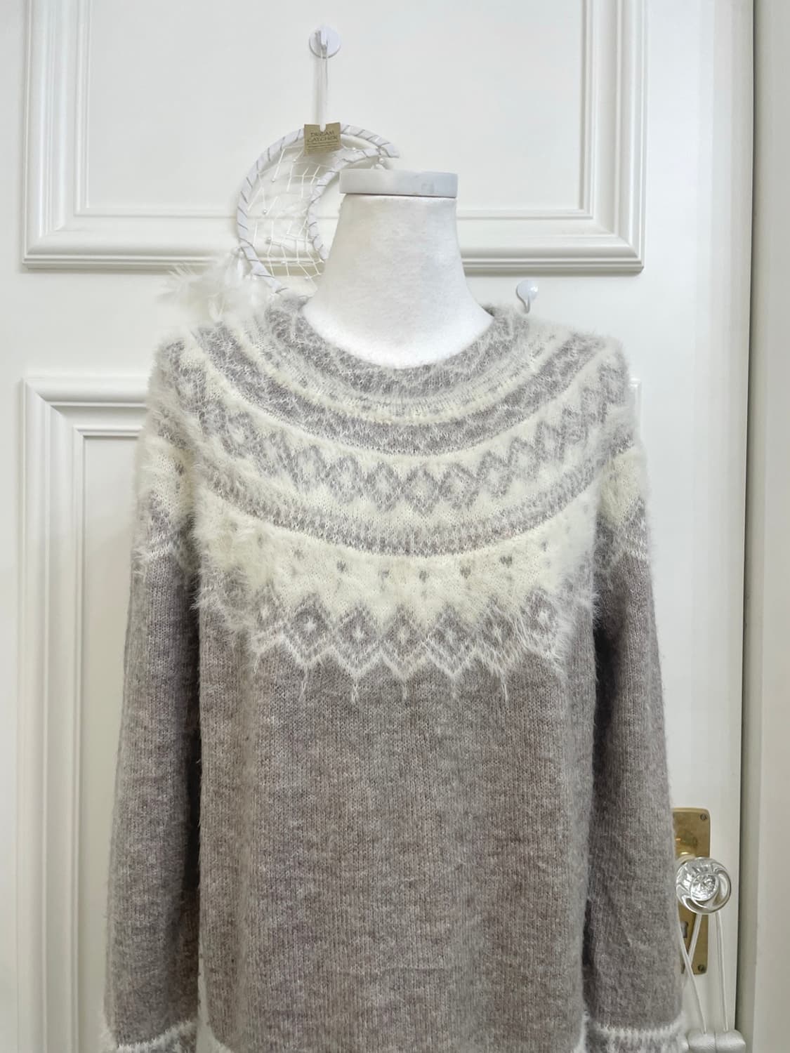 graybrown melange nordic winter sweater 상품이미지5