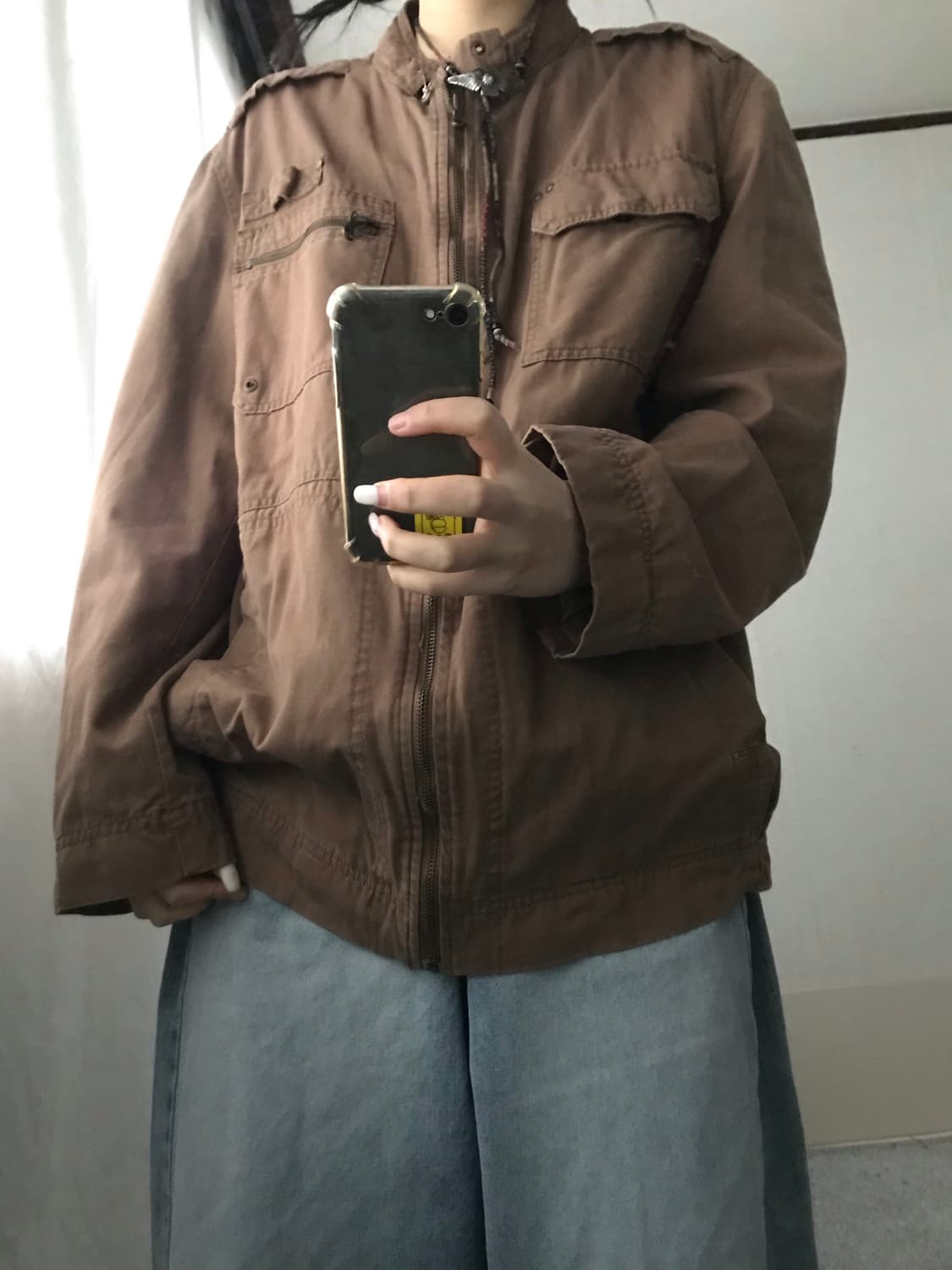 빈티지 브라운 넥버클 자켓 상품이미지5