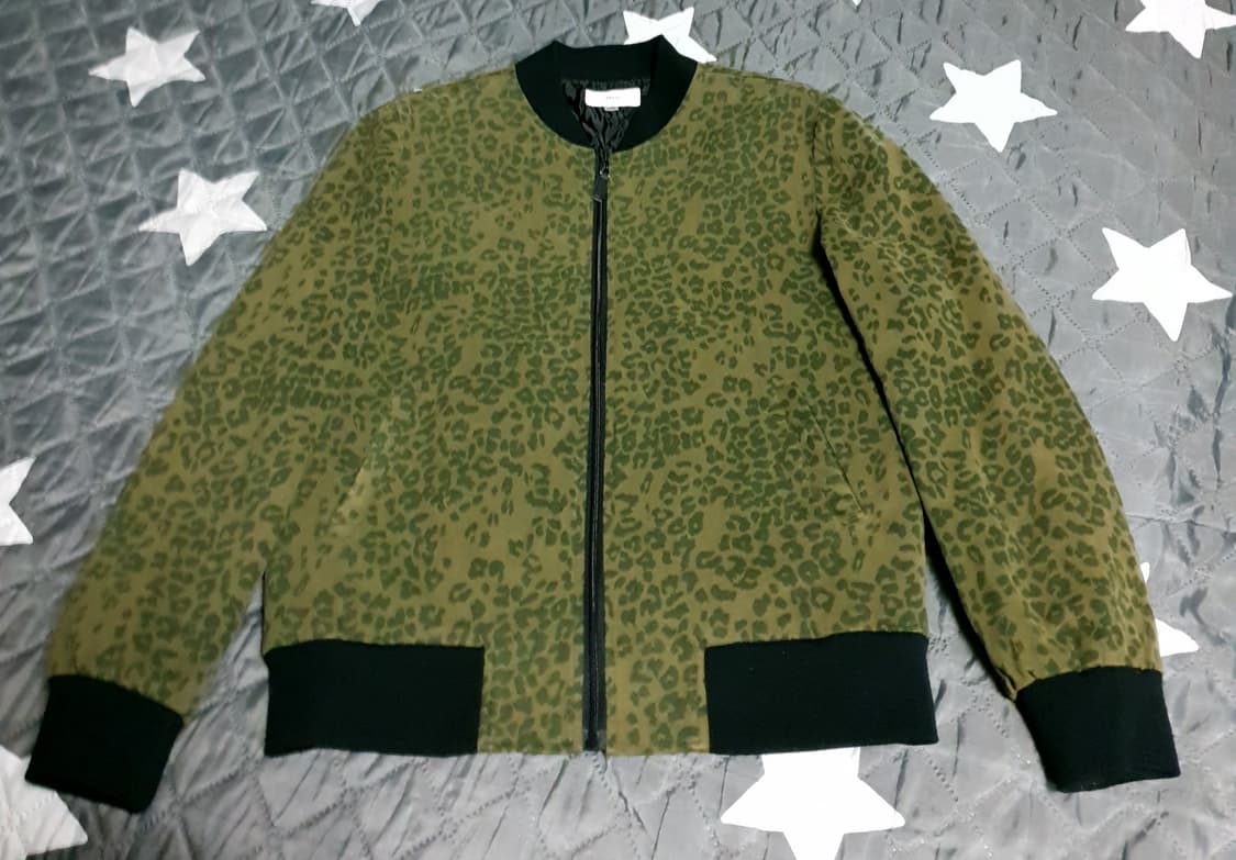 ALBENT 레오파드패턴 블루종 집업자켓 카키 (L) 상품이미지1