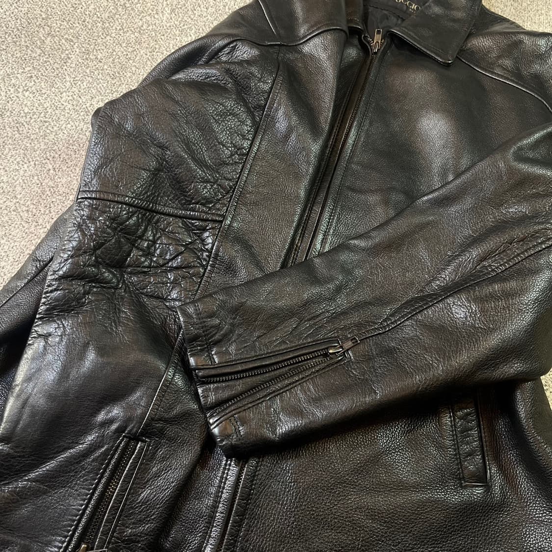 CAPRICCIO 빈티지 소가죽 레더 자켓 상품이미지3