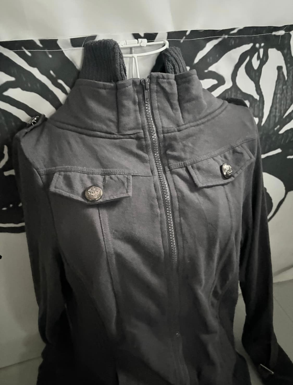 y2k charcoal gray pocket two-way zipup 상품이미지4
