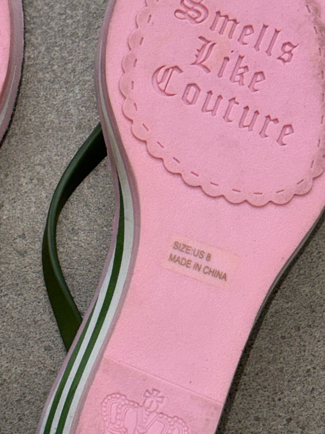 Juicy Couture pink green stripe apple 샌달 상품이미지7
