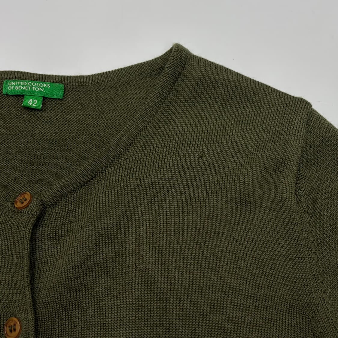 Benetton 베네통 올리브그린 가디건 42 상품이미지3