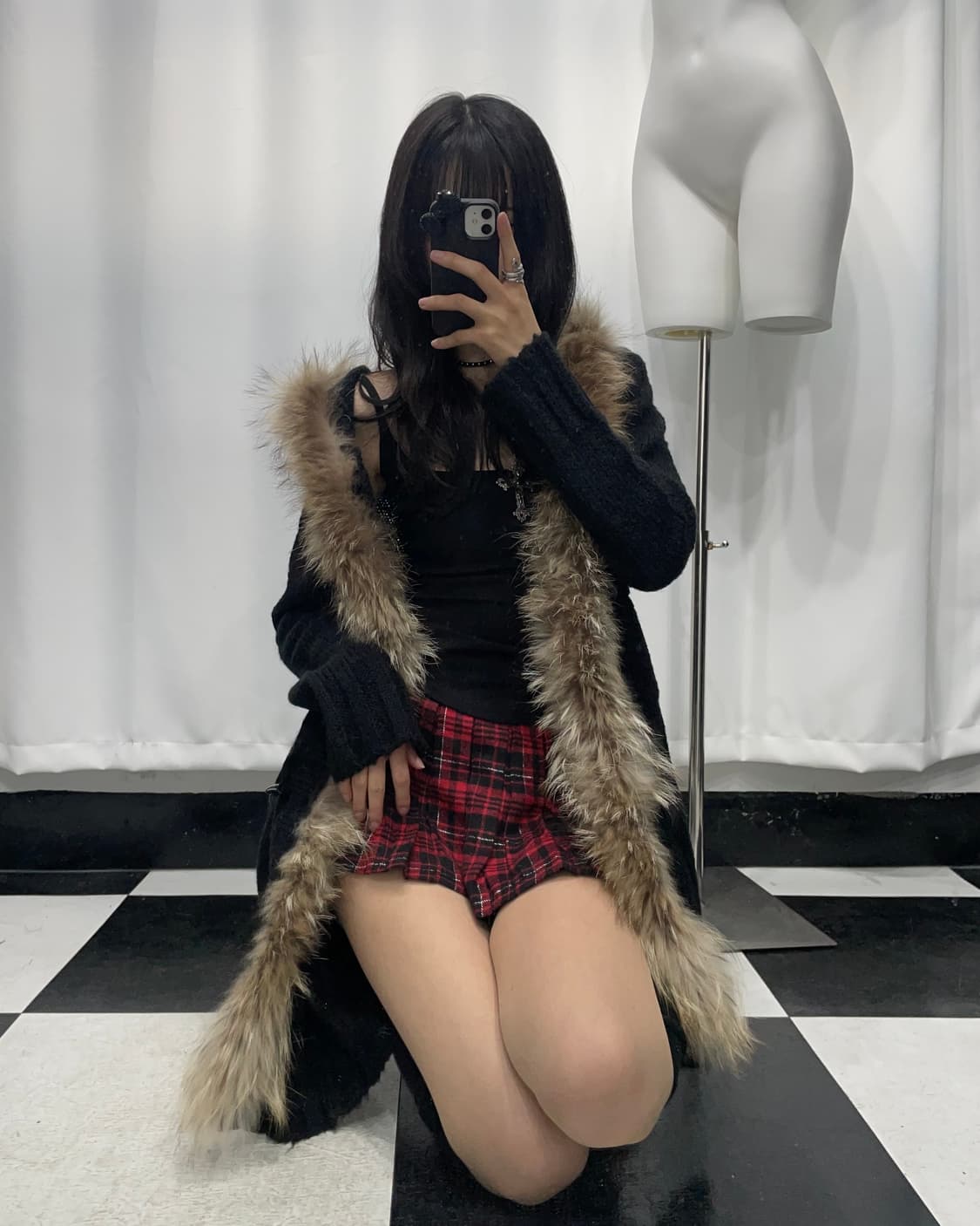 🎸블랙 퍼 니트 후디🎸 상품이미지5