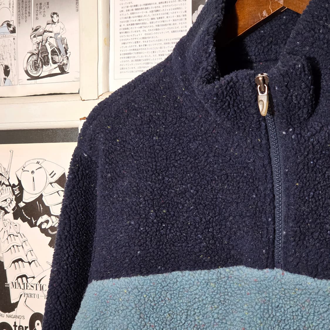 아디다스 블루 아노락 반집업 후리스 상품이미지3