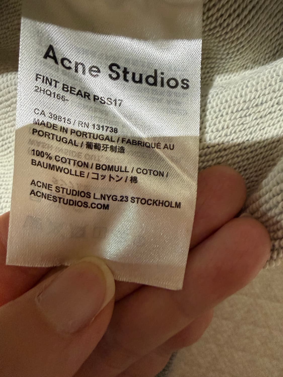 아크네스튜디오 그레이 맨투맨 상품이미지4