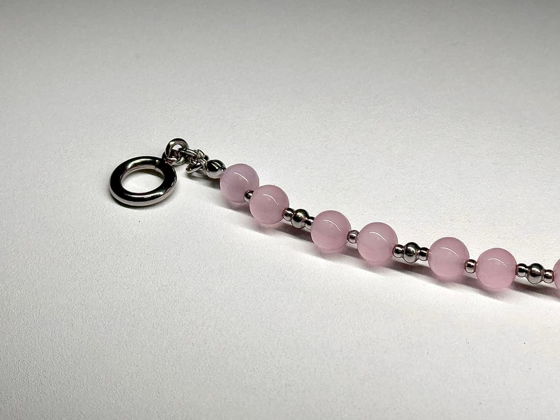 (맞춤 사이즈) 천연석 캣츠아이 분홍 고급 원석팔찌 상품이미지3