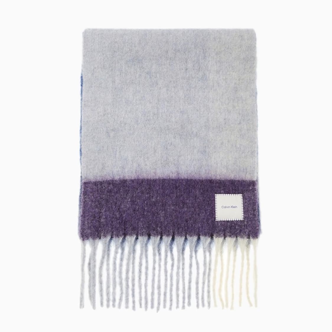 캘빈클라인 남녀공용 패치로고 배색 체크 머플러 4D8070G 0S0 상품이미지1