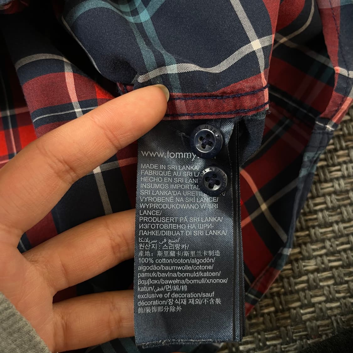 타미힐피거 레드블루 체크 긴팔 셔츠 레귤러핏 XL 상품이미지8
