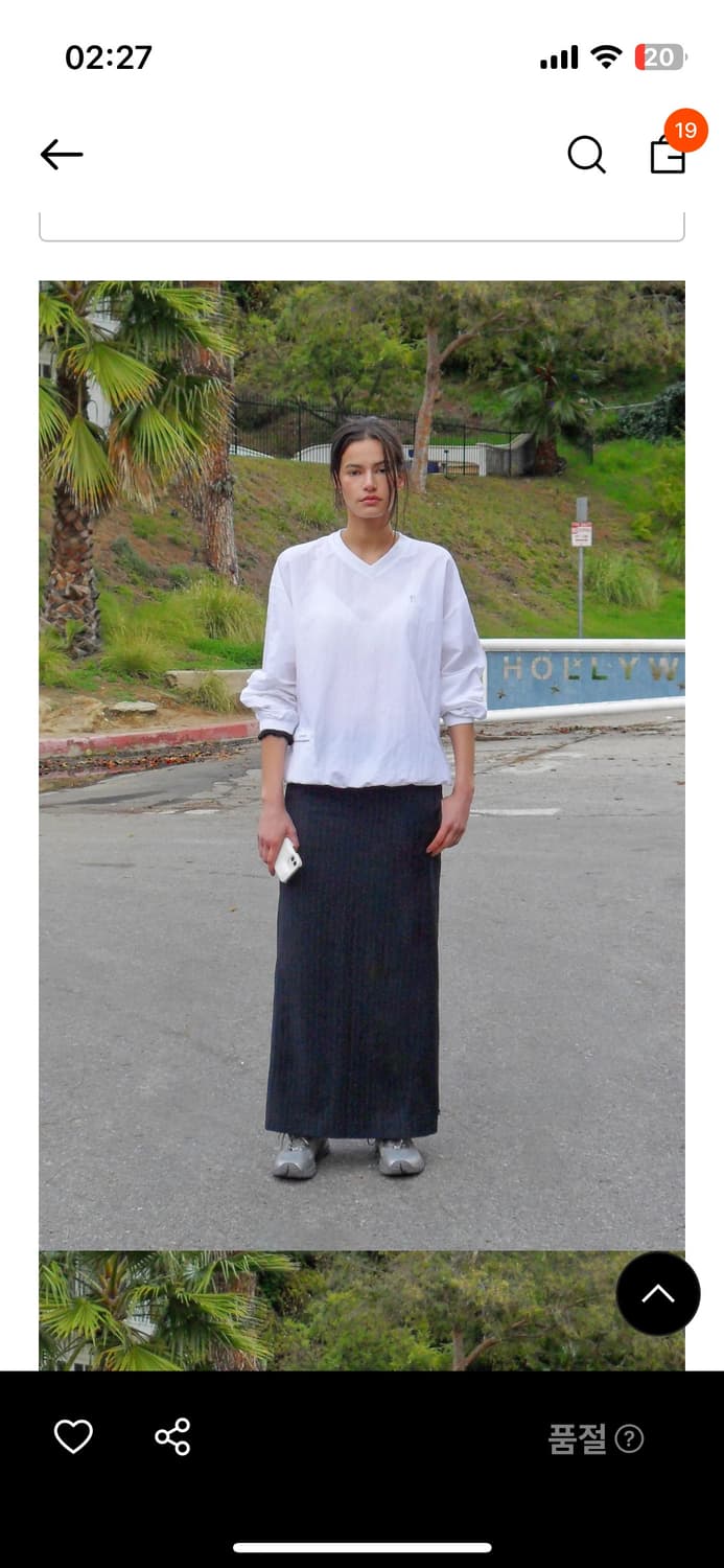 로우클래식 RELAXED SLIT LONG SKIRT_NAVY 상품이미지2