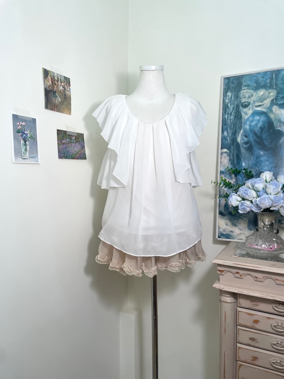 INGNI white pleats fairy blouse(size-M) 상품이미지1