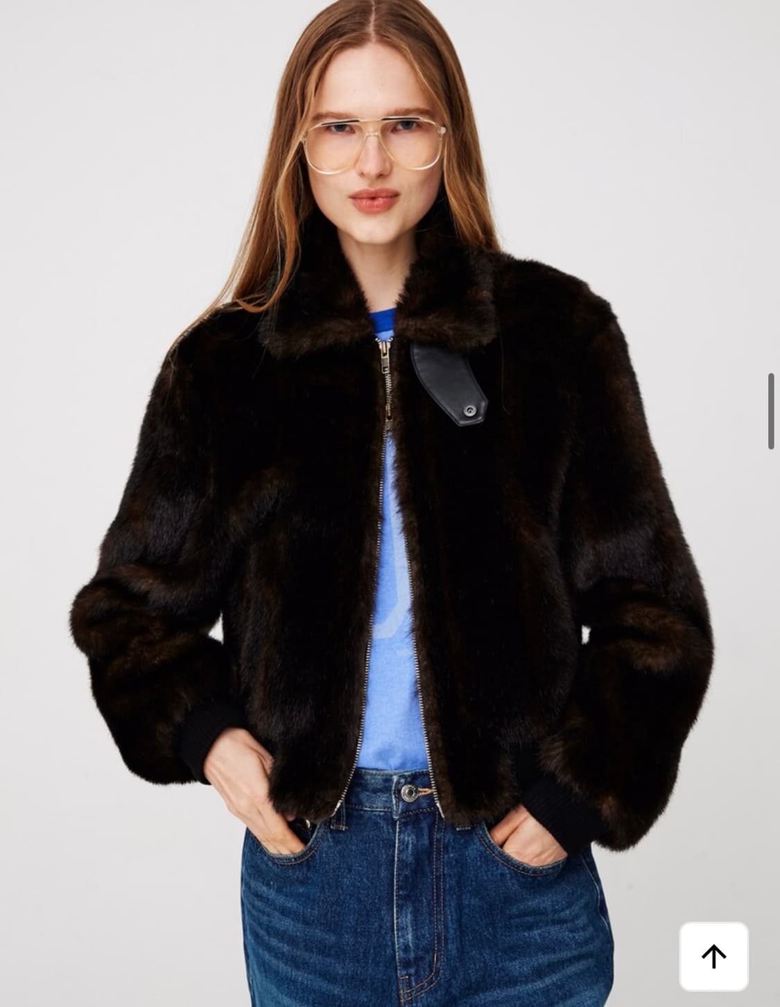 문선 mink like stripe fur jacket 상품이미지2