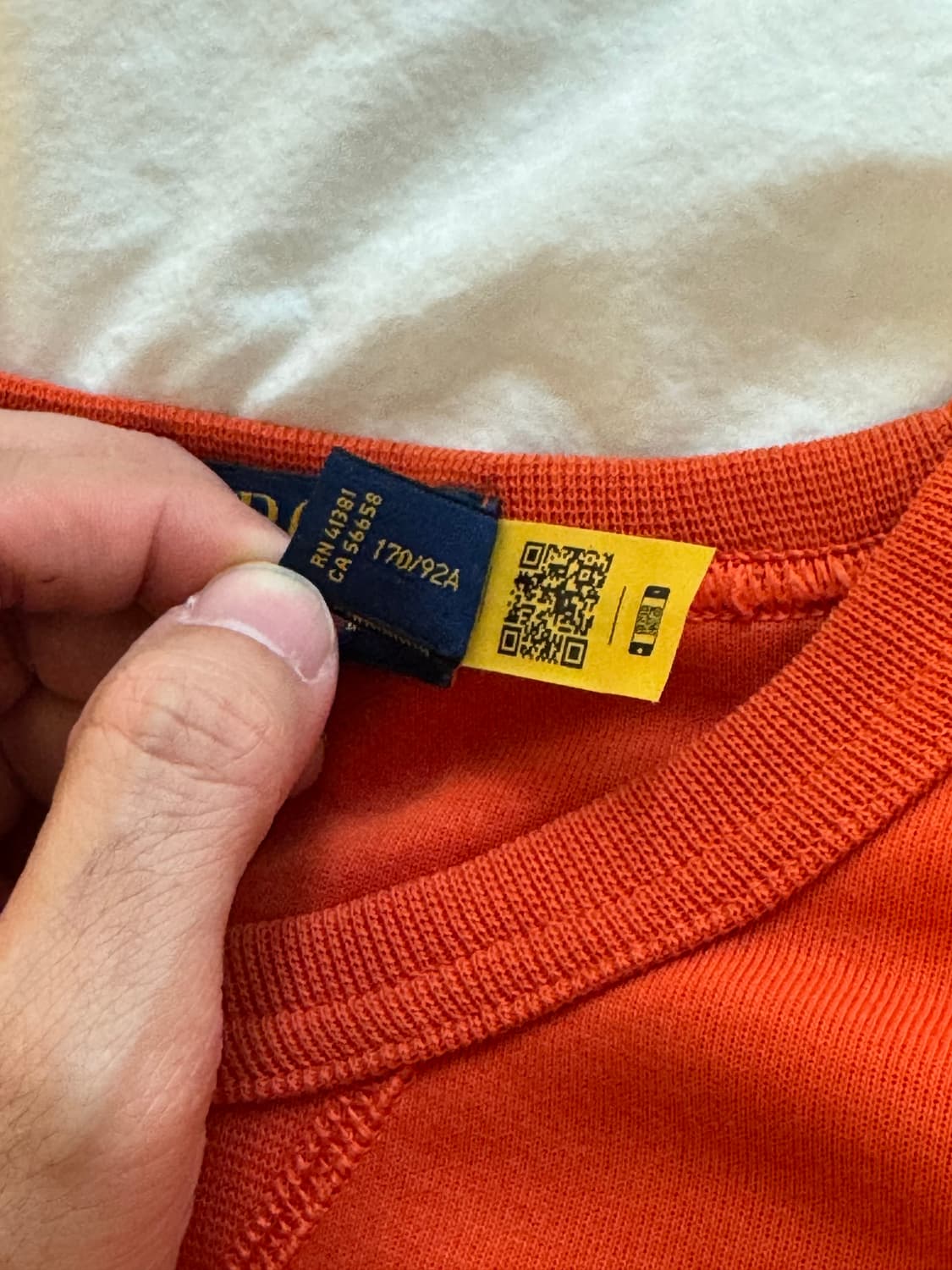 폴로 랄프로렌 오렌지 맨투맨 S (새상품) 상품이미지5