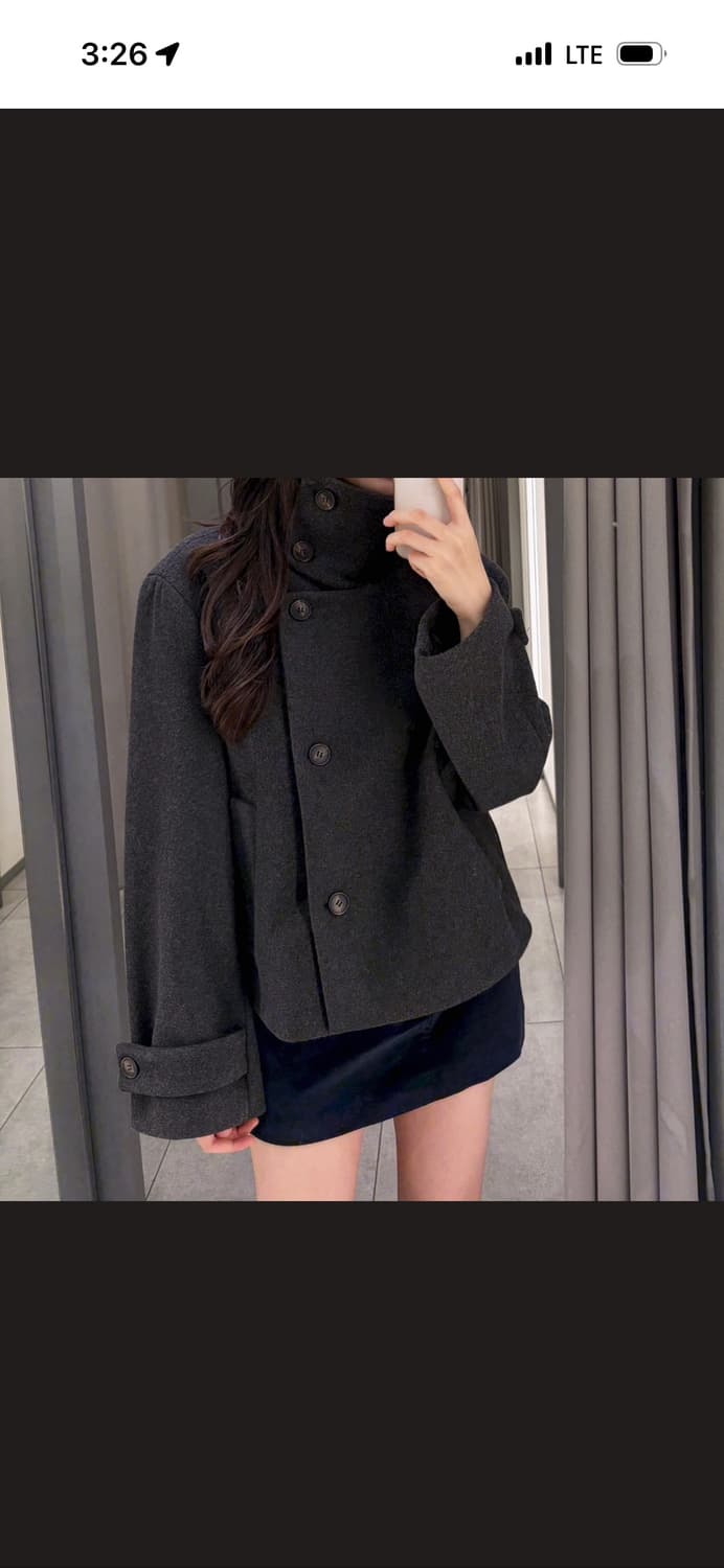 자라 하이넥숏코트 블랙 판매합니다! 상품이미지1
