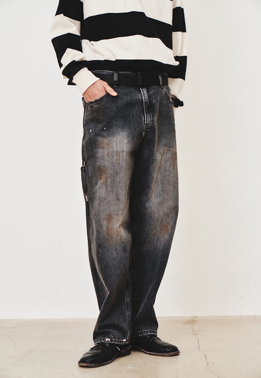 아트이프액츠 카펜터 팬츠 블랙 XL 사이즈 판매합니다. 상품이미지2