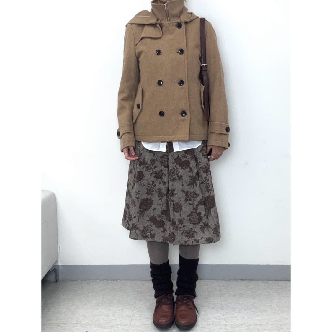 빈티지 플로럴 플리츠 울 스커트 상품이미지2
