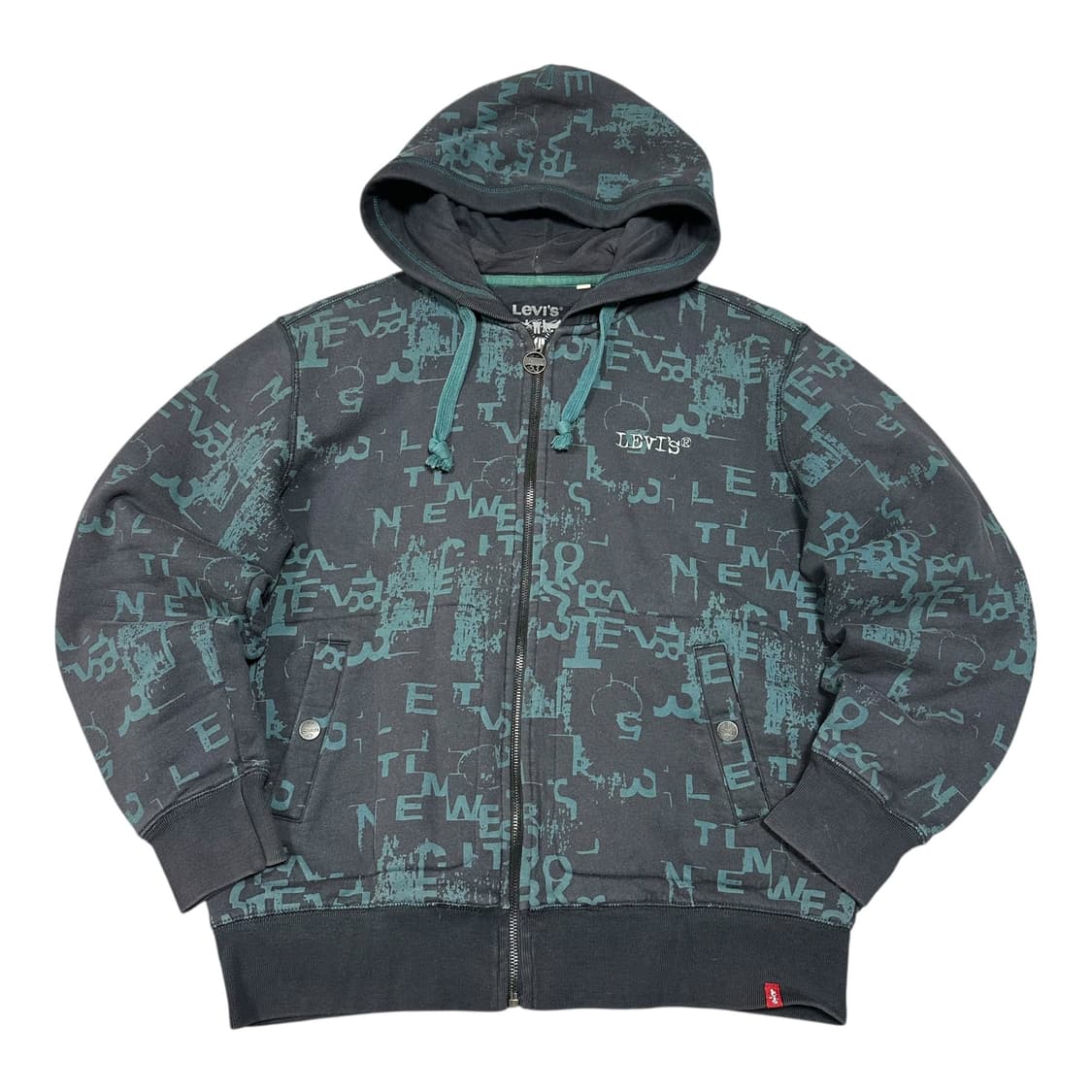 ✨ (바배) 리바이스 펑크 레터링 기모 후드집업 상품이미지1