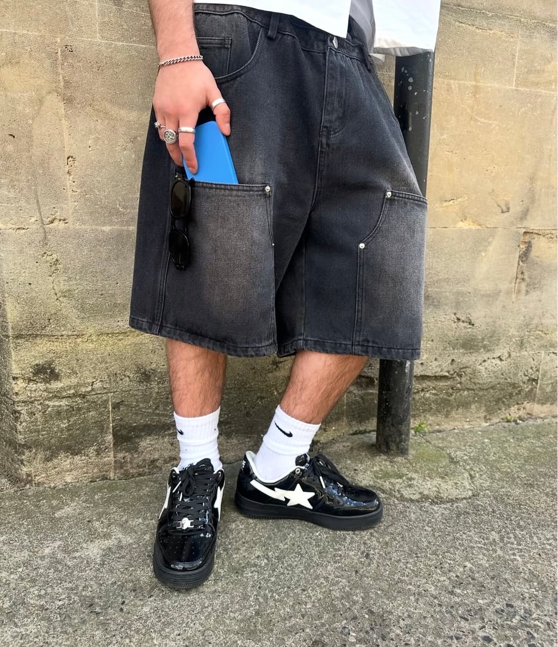 experiment 5 - 더블니 데님 쇼츠 jorts M (32) 상품이미지6