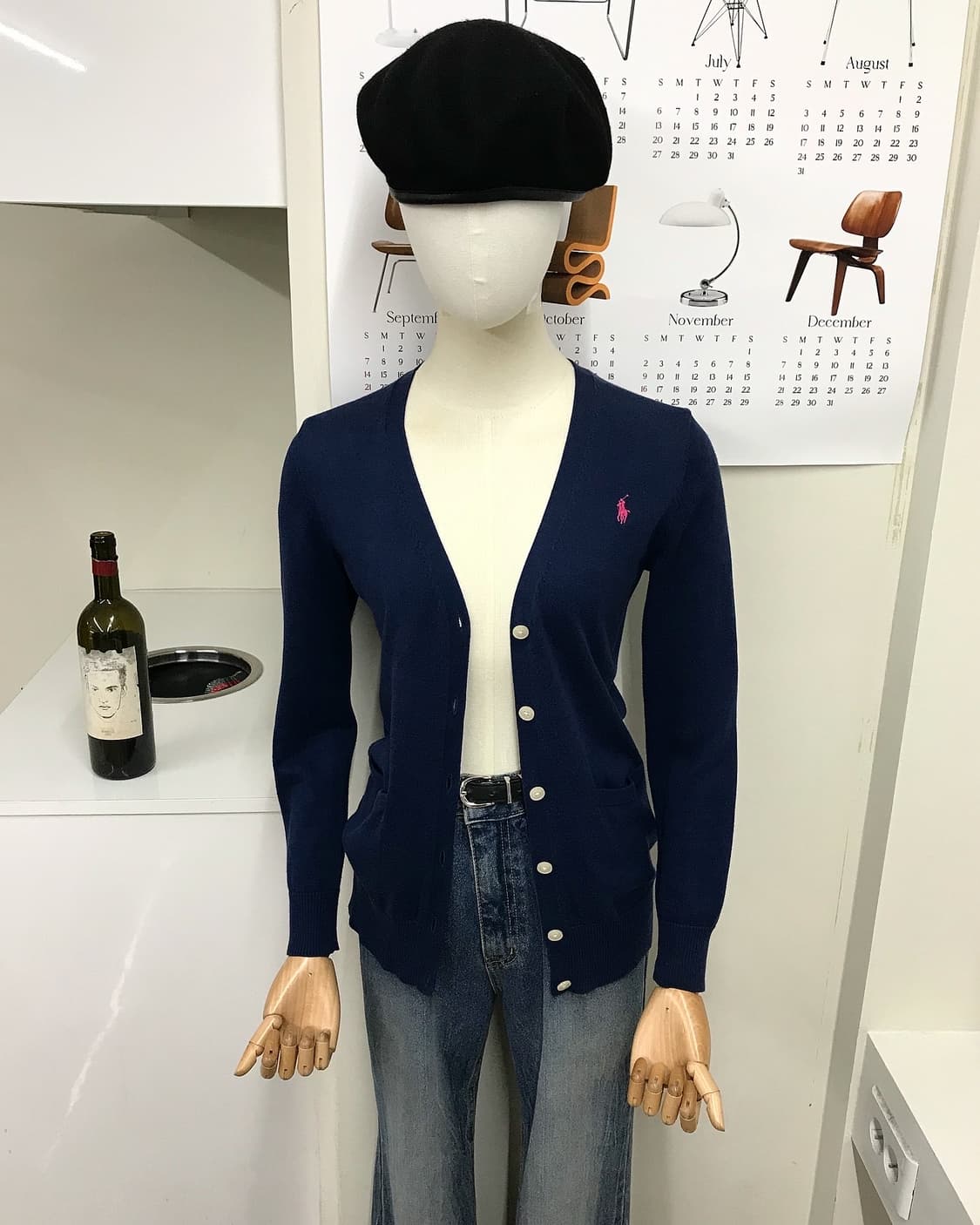 폴로 핑크 포니 네이비 가디건 상품이미지8