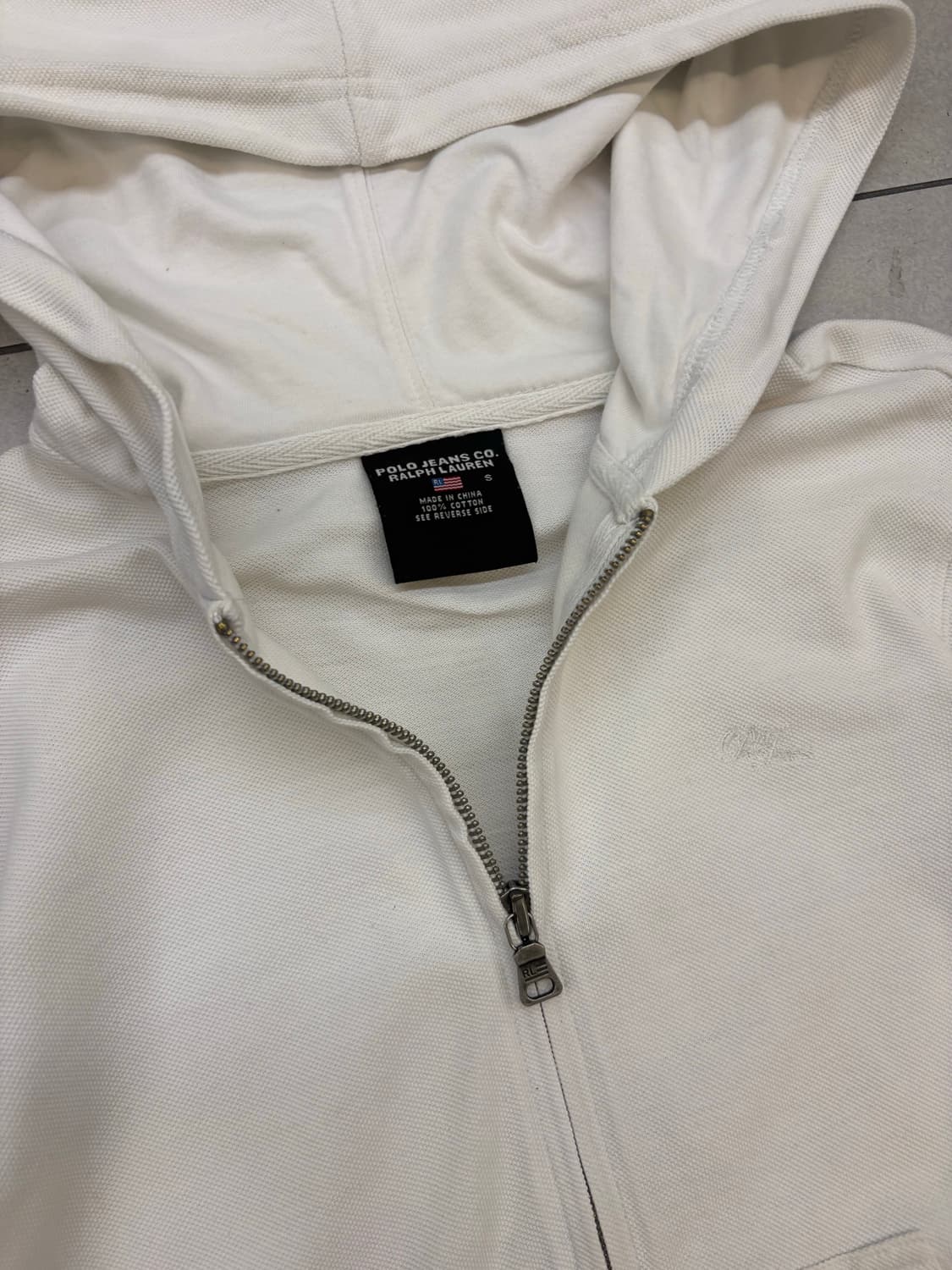 폴로 진스 화이트 후드집업 상품이미지5