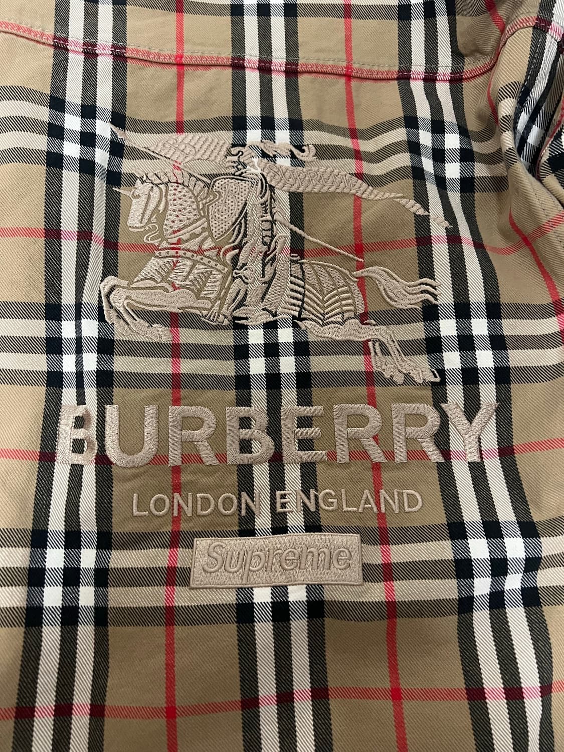 [정품] 슈프림X버버리 백로고 자켓 하이엔드 셔츠 100 상품이미지4