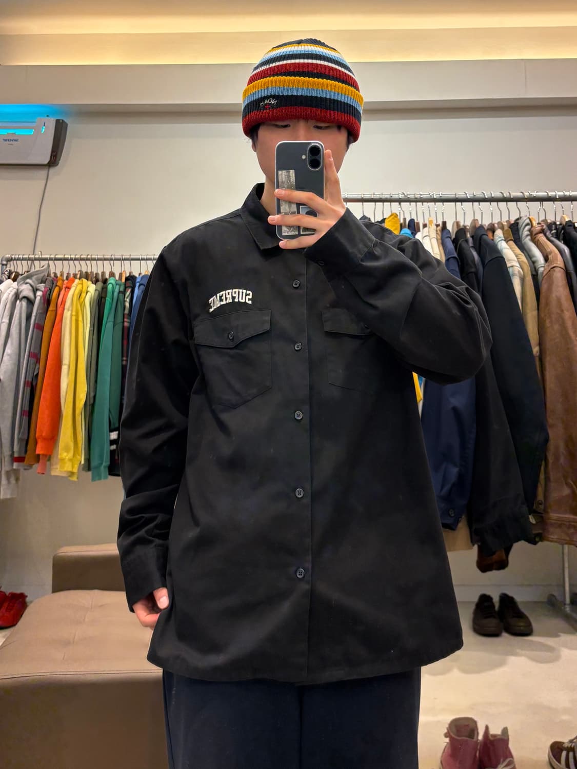 슈프림 듀얼포켓 자수 워크셔츠 상품이미지6