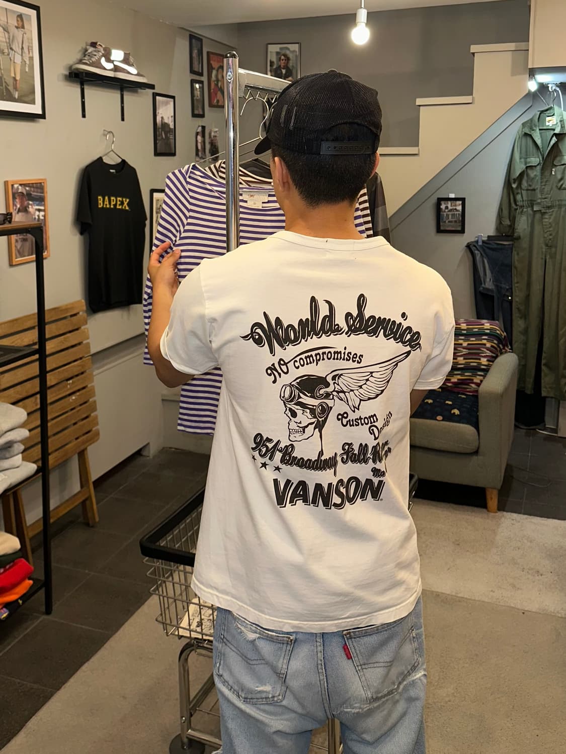 Vanson cotton logo print detail  T 상품이미지1