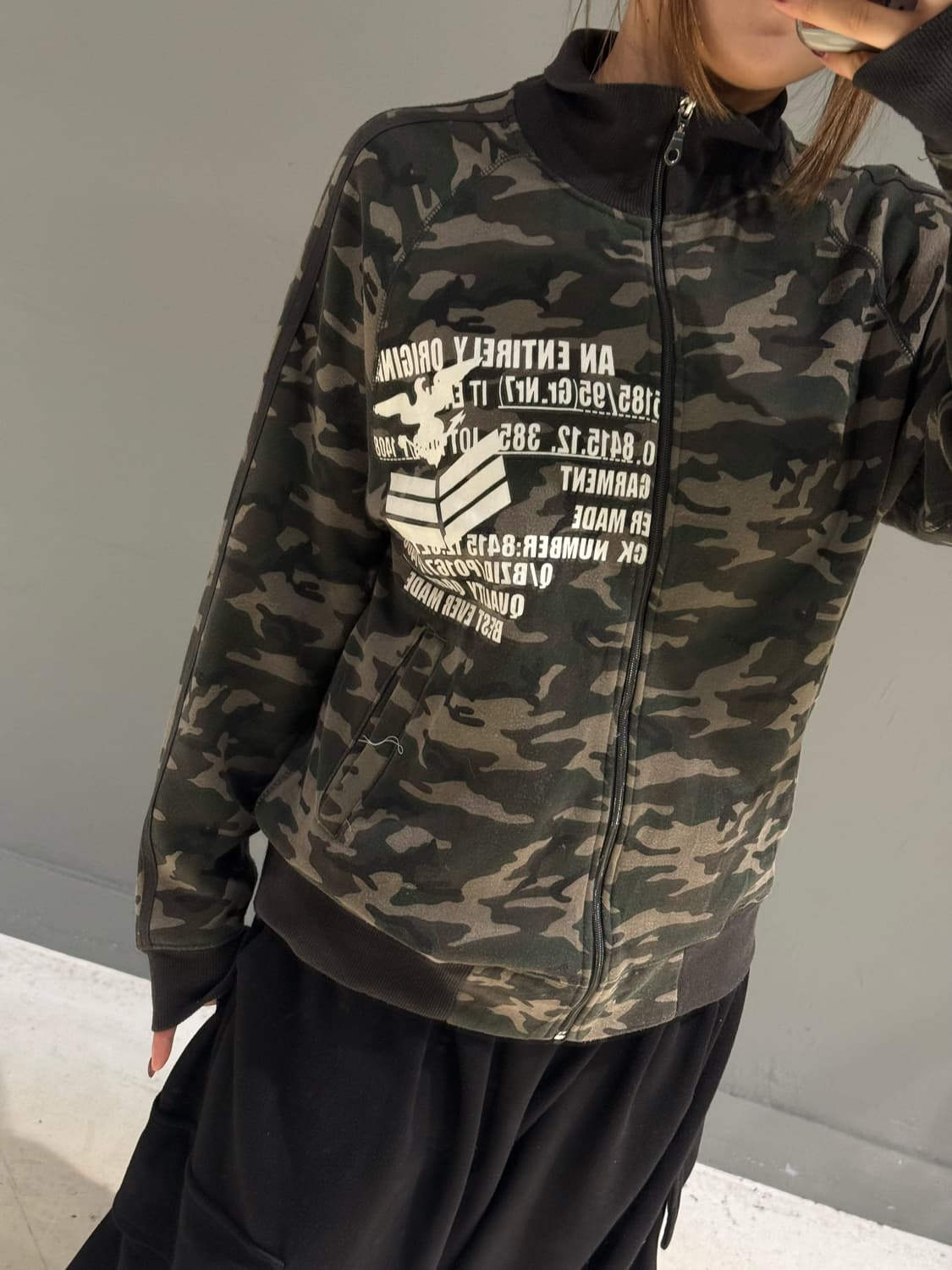 camo pattern side line printing zip-up 상품이미지2