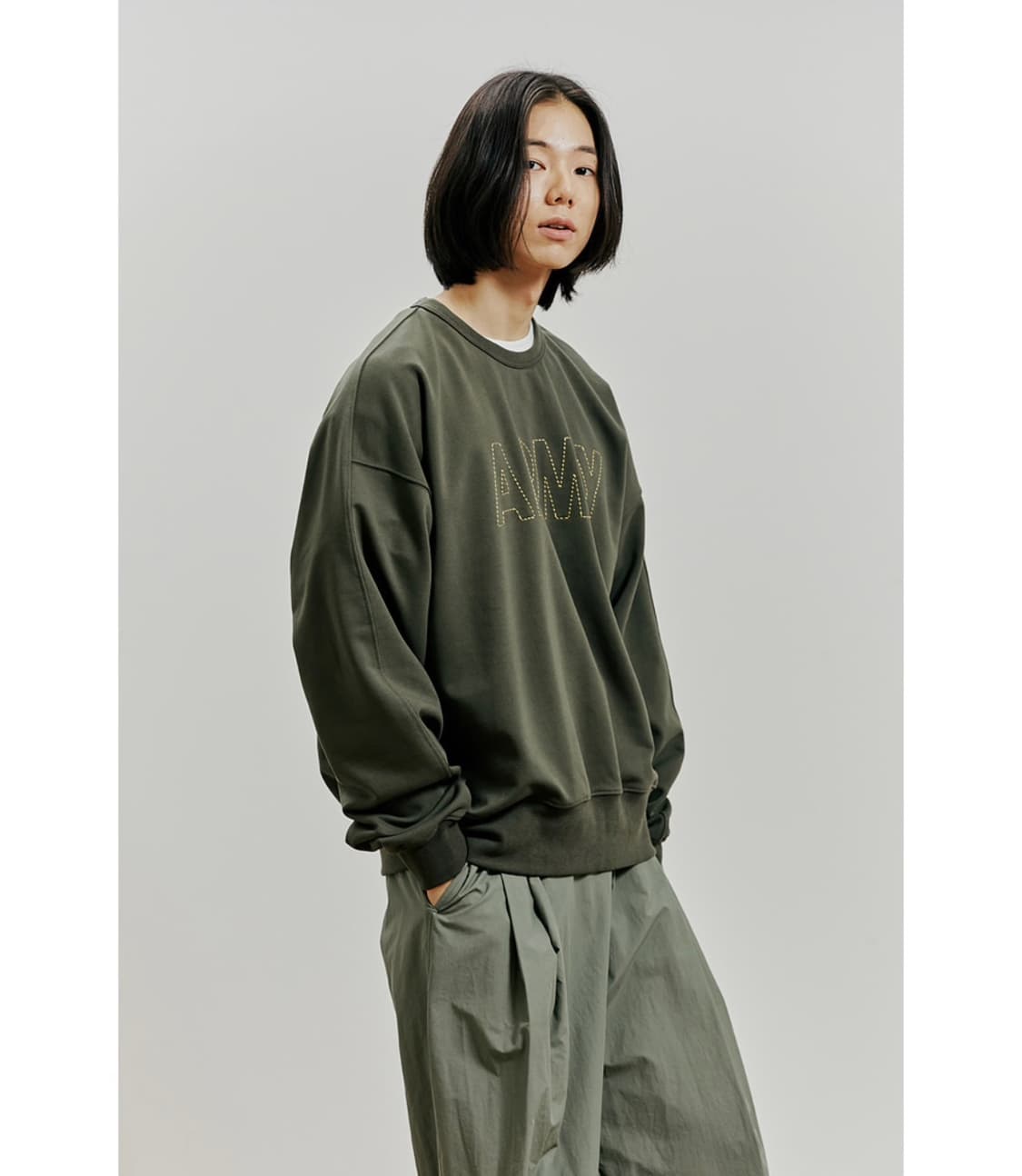 프리즘웍스 ARMY 자수 트라이서비스 맨투맨 올리브 M 상품이미지2