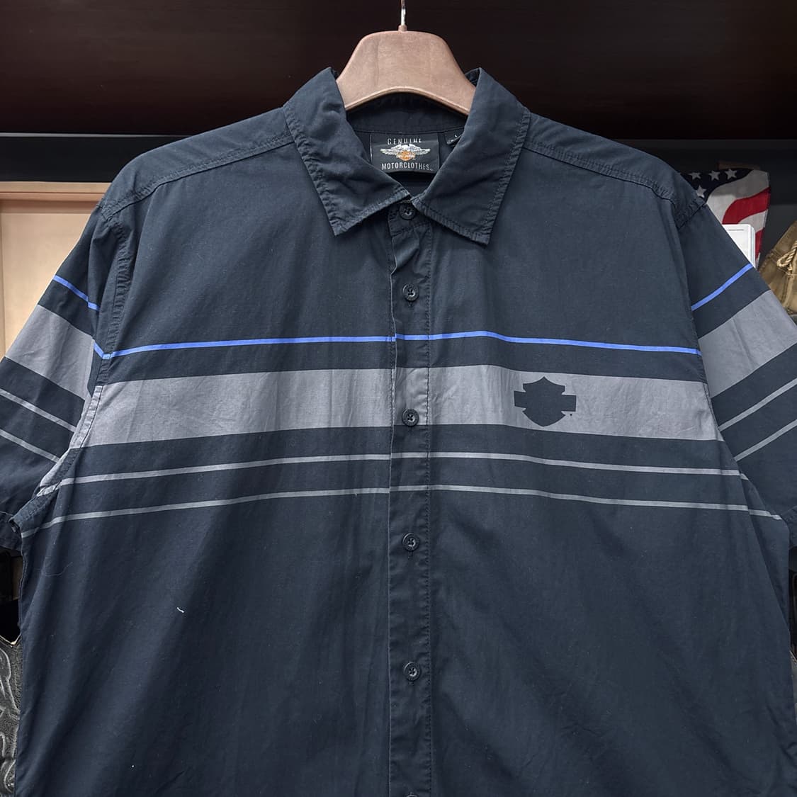 할리데이비슨 실루엣 쉴드로고 라이닝 패턴 워크셔츠 N1068 상품이미지3