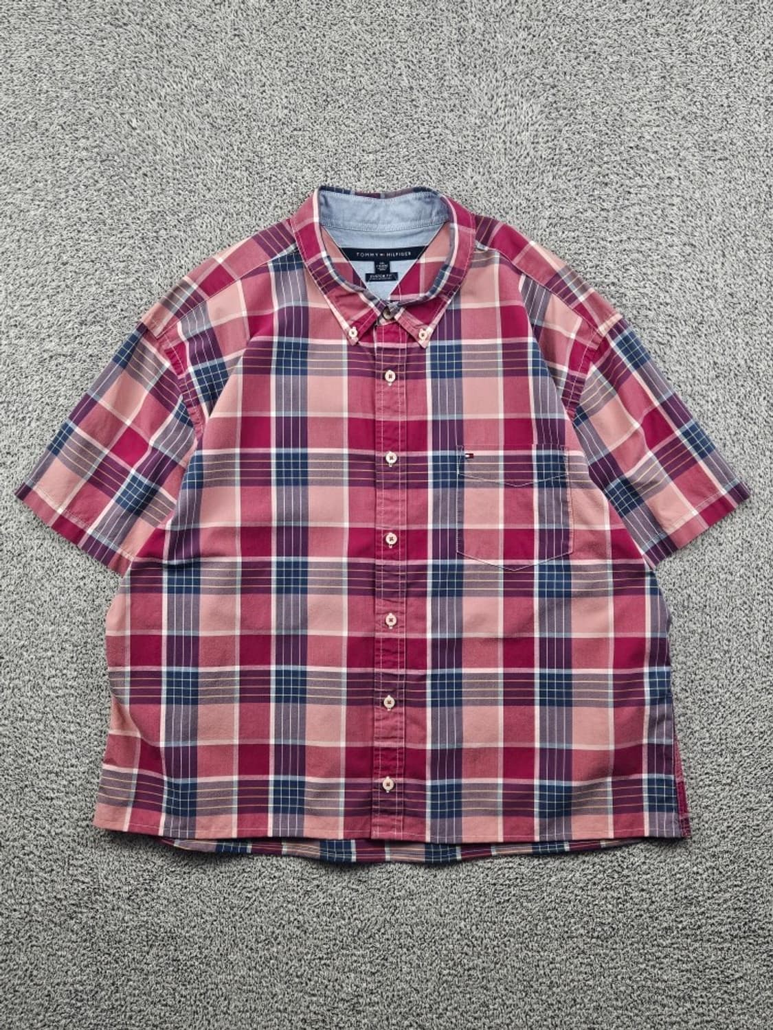타미힐피거 체크 하프 반팔 셔츠 크롭커스텀 ( 2XL ) / 11912 상품이미지1