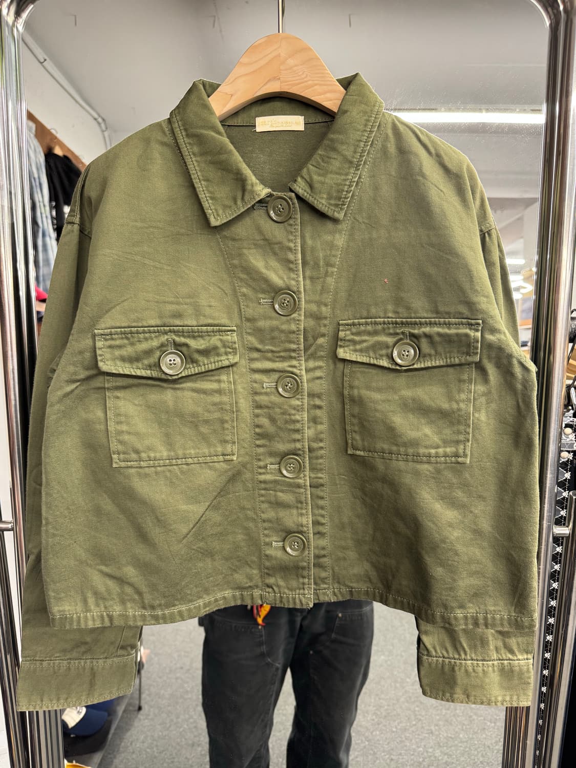 earth music&eclogy 빈티지 여성 올리브 자켓 상품이미지1