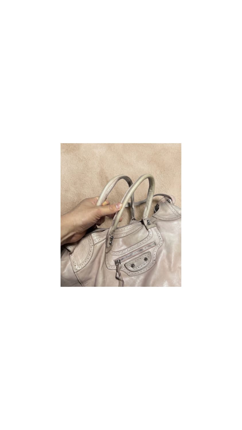 발렌시아가 모터백 핑크•아이보리 상품이미지2