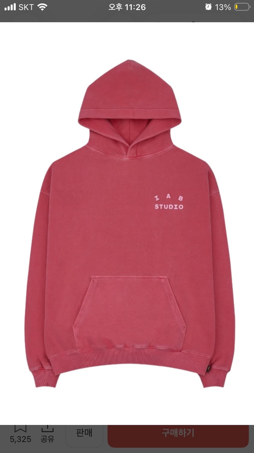 아이앱 스튜디오 피그먼트 후드 & 색 코랄 상품이미지1